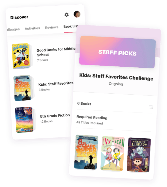 Classroom library book list and classroom reading challenge based on staff picks